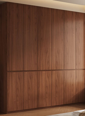 广东佛山工厂定制2025新款中古风全实木衣柜原木橡木衣橱家用卧室