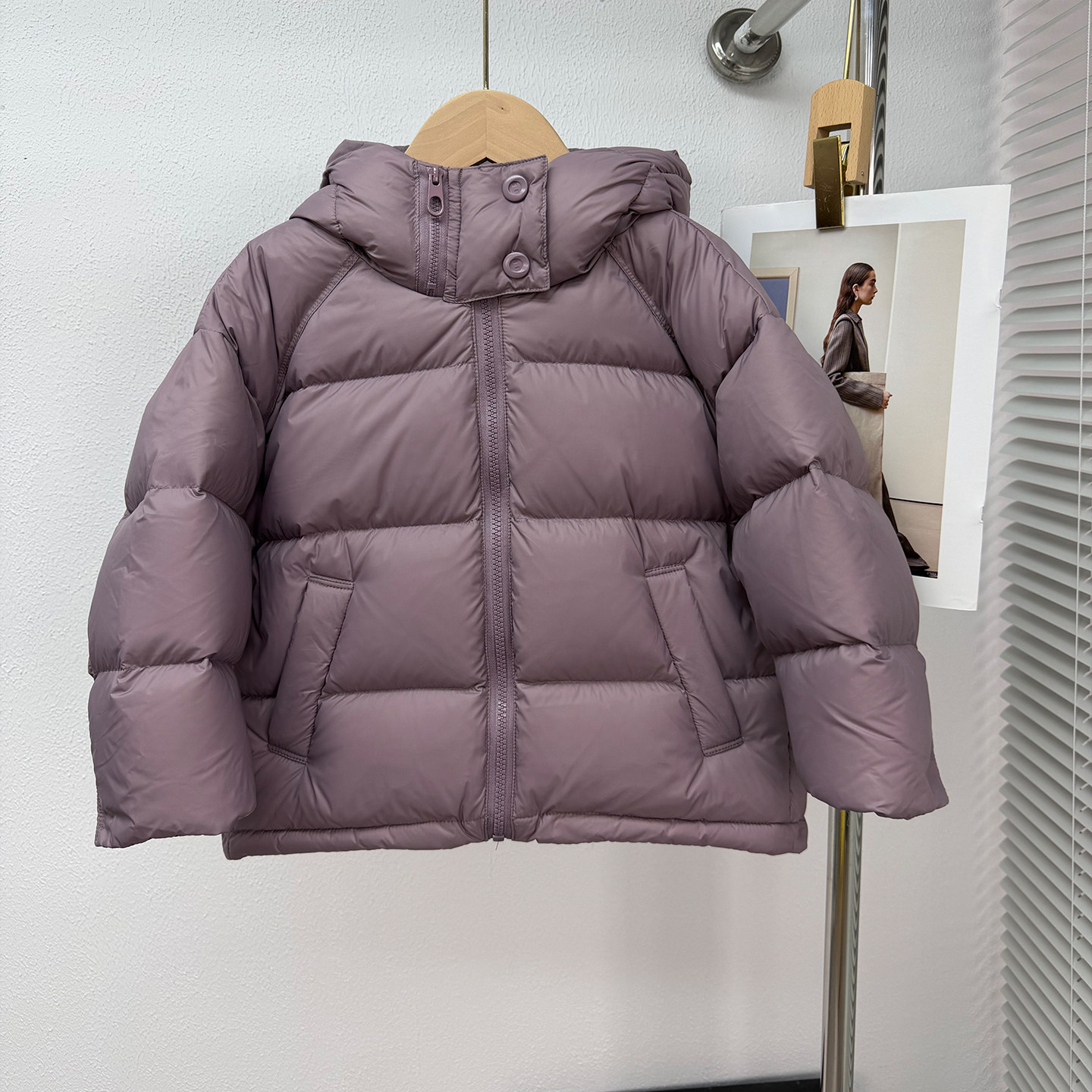 中大童加厚90白鸭绒连帽羽绒服