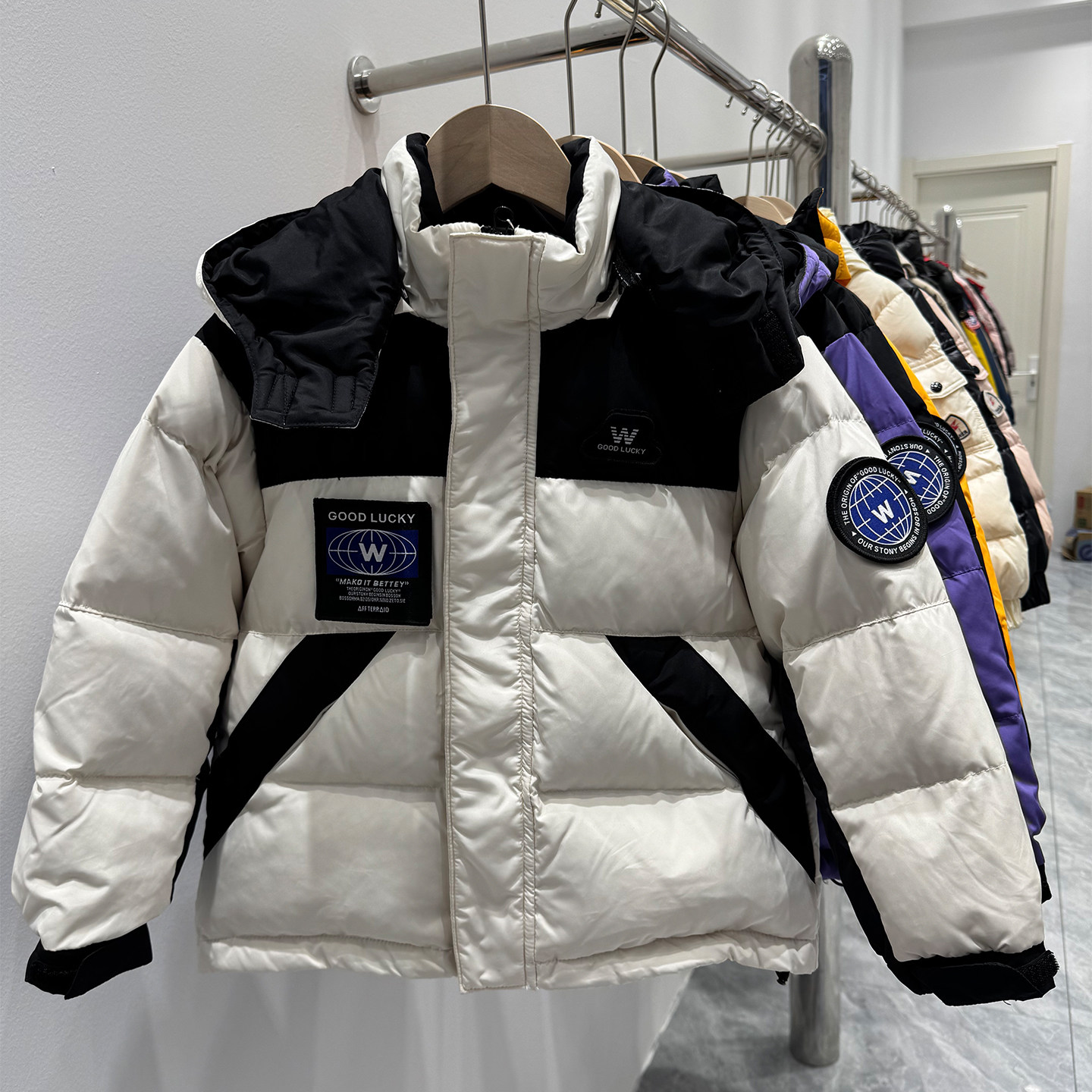 韩国派克工装儿童羽绒服