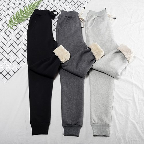 冬季保暖加厚羊羔毛外穿裤子