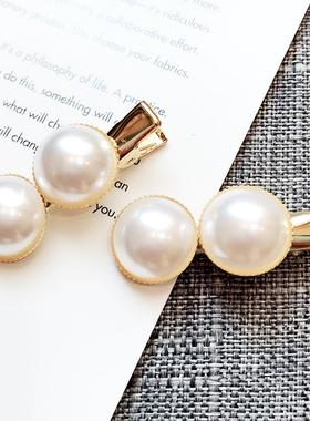 网红ins韩国bb发夹少女珍珠简约迷你刘海一字侧边夹子发卡头饰