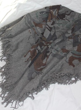 奢华大马CASHMERE纯山羊绒围巾方巾精纺多套色流苏保暖