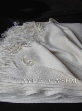 珍品 精疏白山羊绒围巾披肩披毯加长230CM CASHMERE秋冬加厚