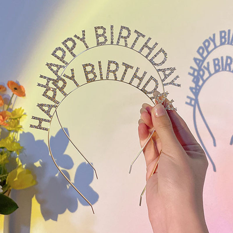 生日快乐发箍happybirthday水钻字母头箍成人搞怪派对聚会发饰女