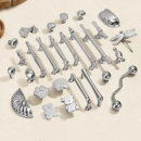 法式 银色简约柜门拉手轻奢风衣柜门把手家具亮铬色抽屉橱柜门把手