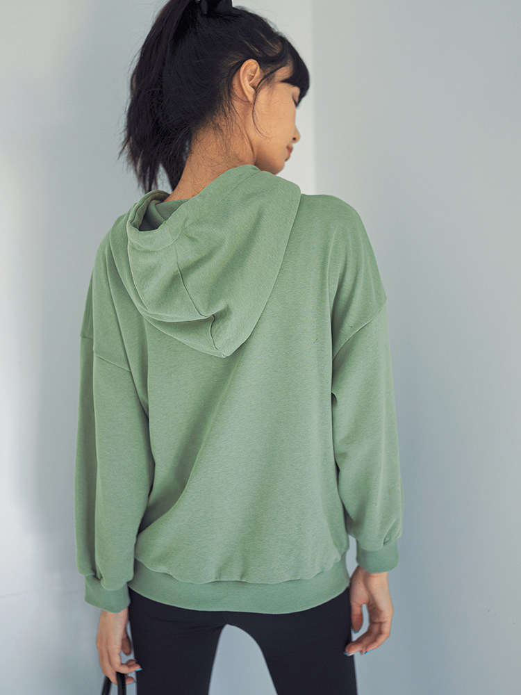 BELLYWEAR 출산 운동복 가을 느슨한 후드 인쇄 패션 민트 맘보 출산 가을 탑