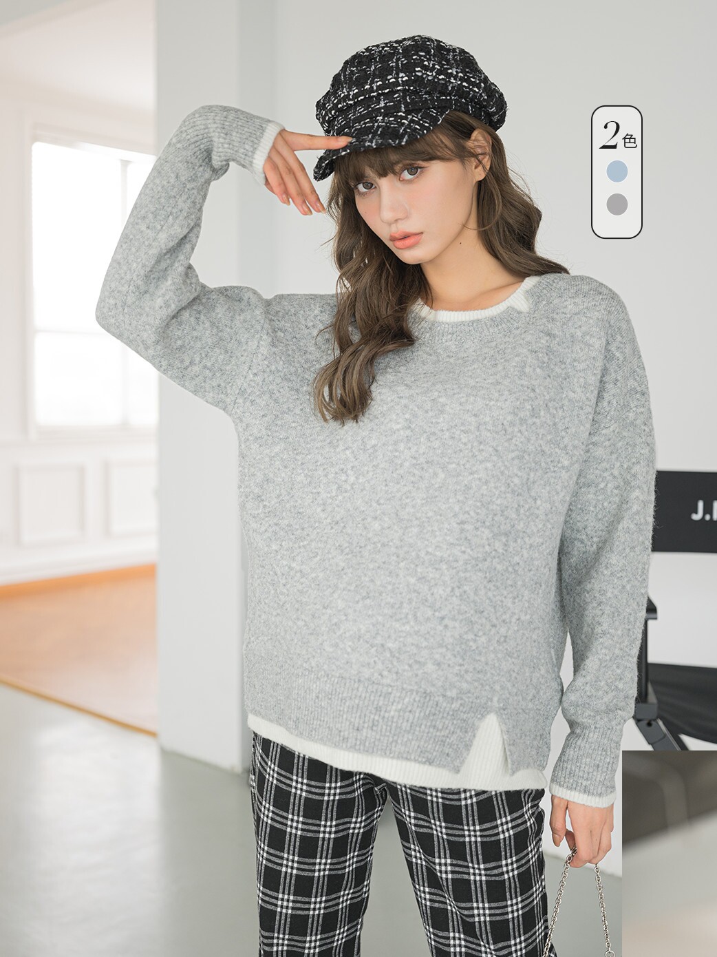 BELLYWEAR 출산 착용 가을 스웨터 패션 겉옷 느슨한 라운드 칼라 컬러 풀오버 새로운 따뜻한 탑