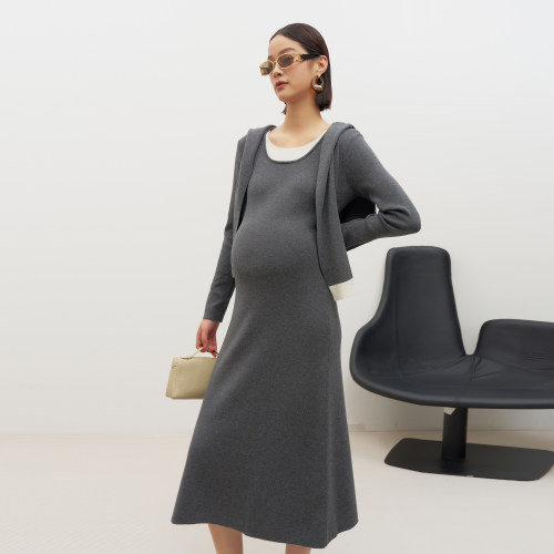 BELLYWEAR高级感撞色针织连衣裙