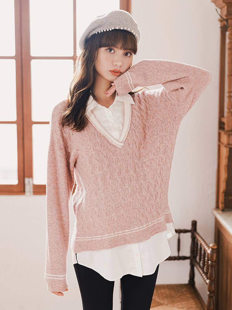 BELLYWEAR 출산 가을 정장 패셔너블한 상의 슬림하고 스타일리시한 연령 감소 수유 스웨터 투피스 세트