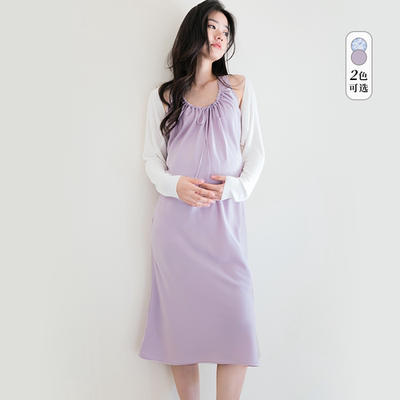 BELLYWEAR流光缎面连衣裙套装