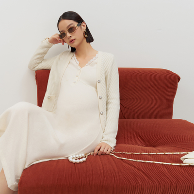 BELLYWEAR小香风开衫连衣裙套装