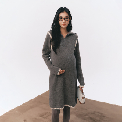 BELLYWEAR洋气假两件加厚毛衣裙