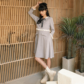 外穿孕妇装 BELLYWEAR孕妇装 复古蕾丝花边系带连衣裙时尚 新款 春季