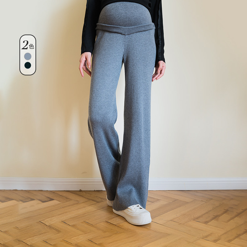 BELLYWEAR孕妇针织阔腿裤时尚宽松显瘦竖坑条纹理直筒拖地裤秋装,孕妇装/孕产妇用品/营养,孕妇休闲裤,淘宝优惠券,粉丝福利购,淘宝优惠卷