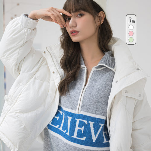 BELLYWEAR孕妇羽绒服春季新款时尚短款宽松连帽保暖外套春外穿