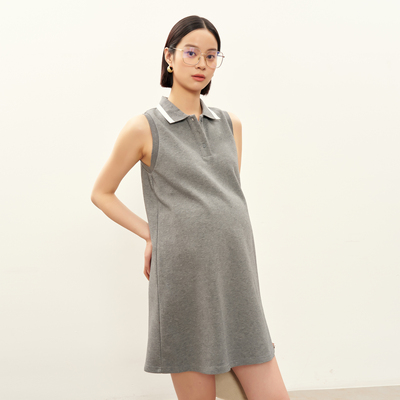 BELLYWEAR无袖polo领显瘦连衣裙