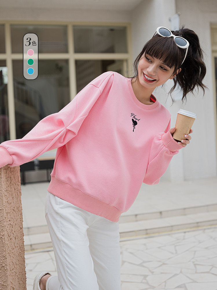 BELLYWEAR 출산 운동복 가을 새로운 복고풍 패션 나들이 입체 주름 소매 루즈 탑