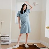 短袖 后背扭结长款 宽松T恤裙 不显怀遮肚连衣裙时尚 BELLYWEAR孕妇装