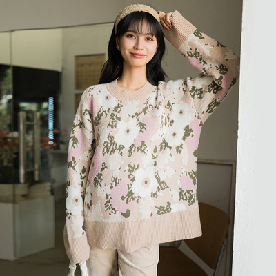 BELLYWEAR宽松慵懒提花毛衣