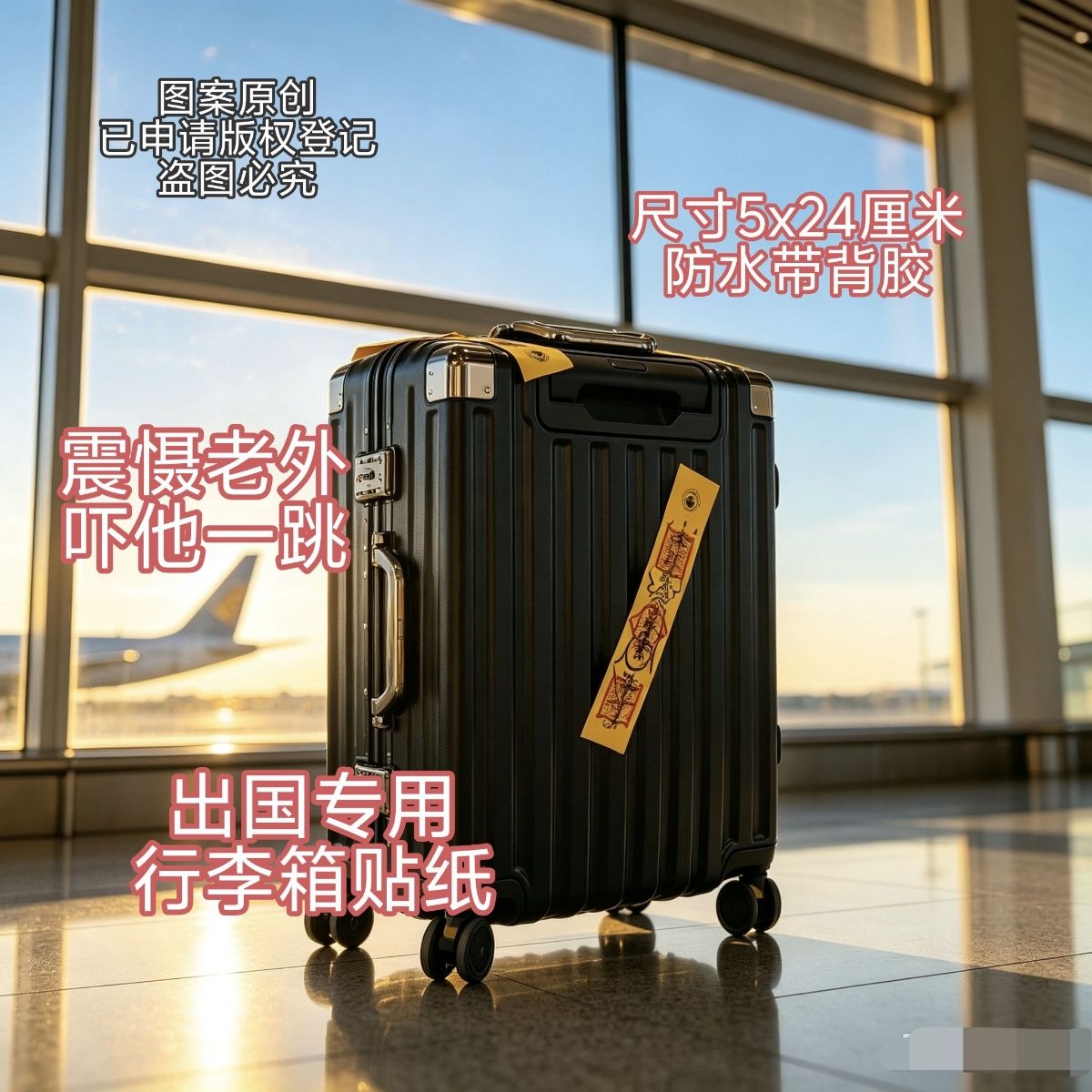 道系行李箱贴纸防水防盗款