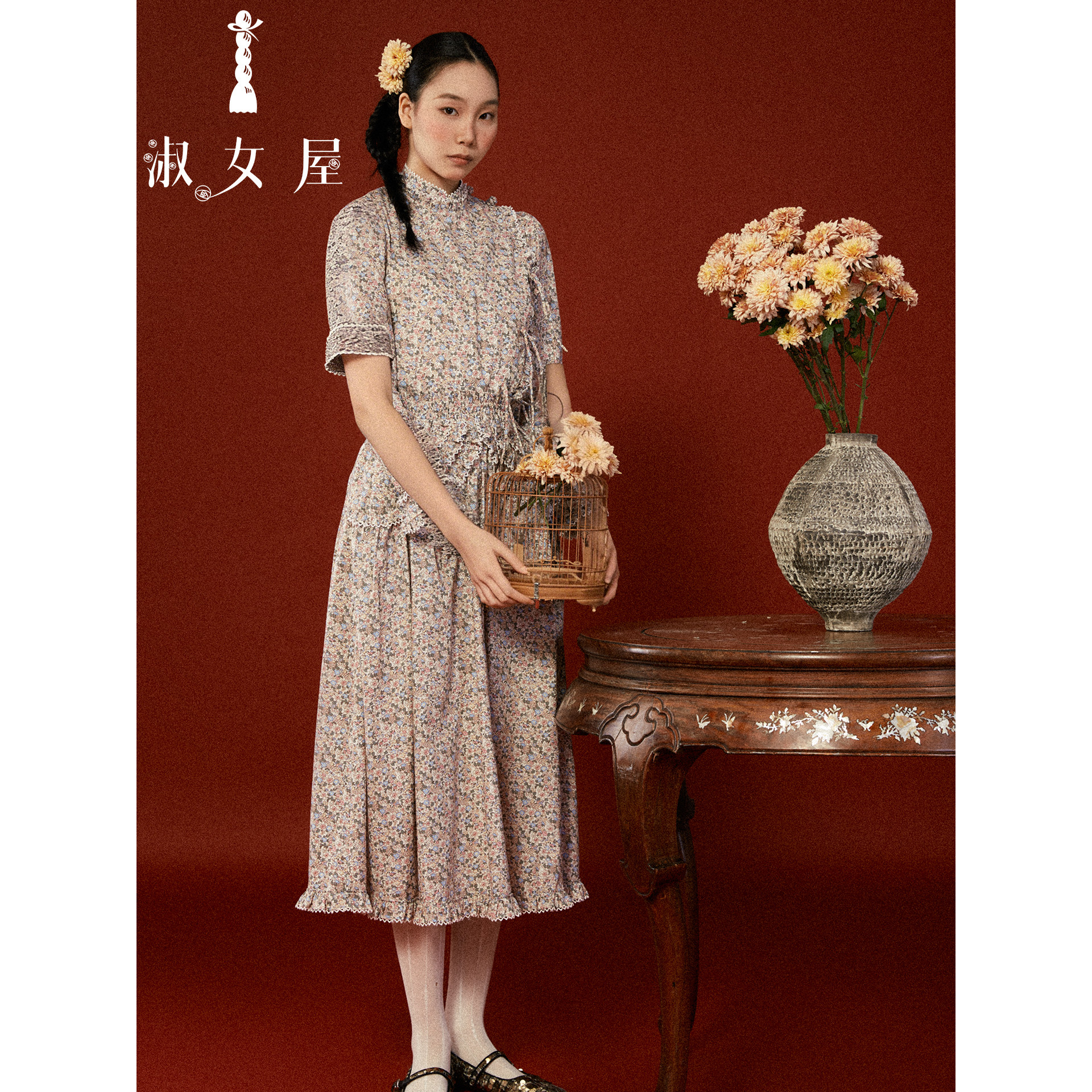 淑女屋官方旗舰店哲古草原哲古草原流苏公主套装设计感复古休闲