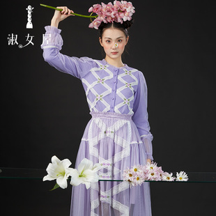 绣花打底衫 淑女屋水晶鞋 长袖 花舞会①号套装 半身纱裙 与玫瑰花月季