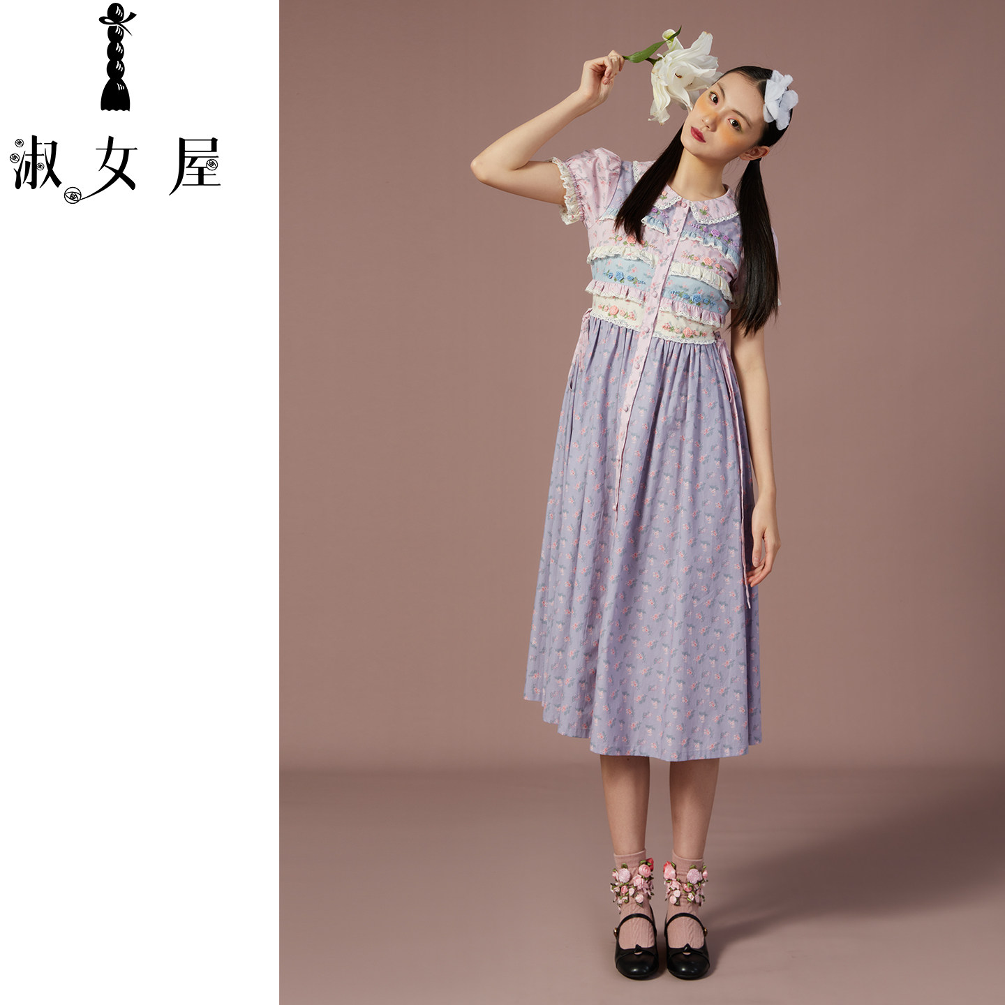 Shakespeare十四行诗玫瑰公主连衣裙夏季