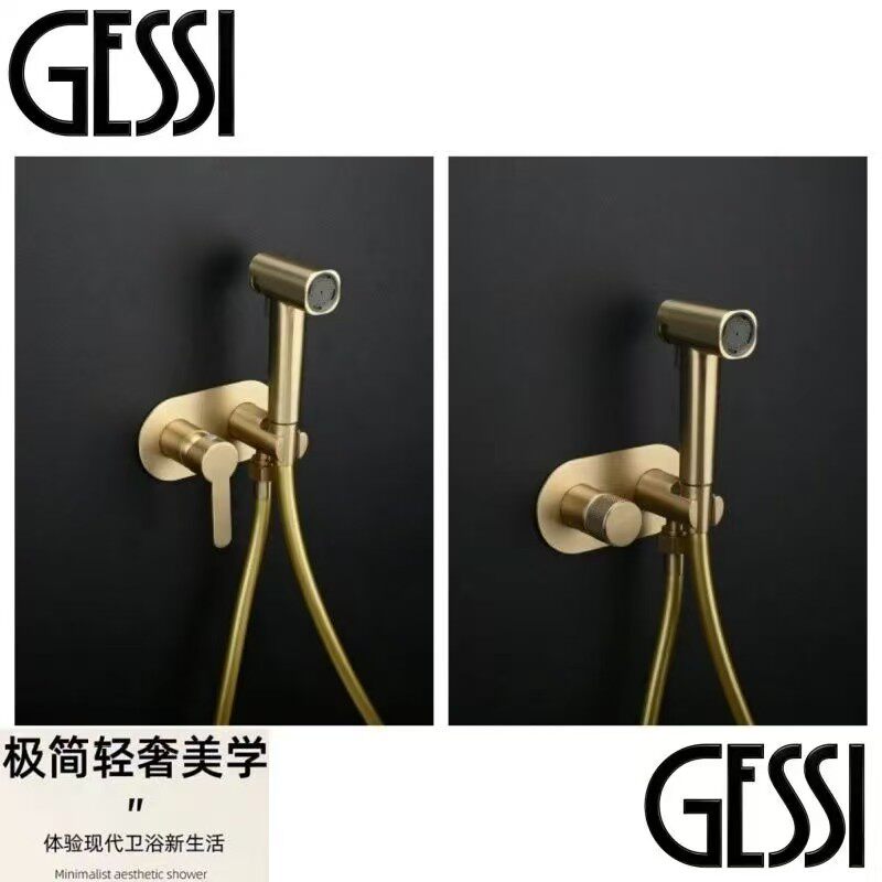 意大利GESSI捷仕暗装入墙式冷热增压马桶喷枪套装浴室全铜妇洗器