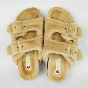 2021 毛毛拖鞋 外穿日系平底防滑保暖家居毛绒勃肯鞋 情侣拖鞋 棉拖鞋