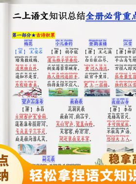 人教版小学二年级三四五语文上册必背知识点总结课文重点考点总结