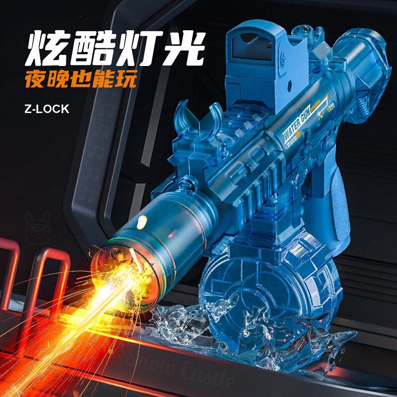 爆款M416电动水枪儿童玩具联动灯光高压强力喷射全自动连发呲水枪