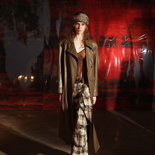 NN-NORTH NODE “品格的赞歌”宽腰带皮衣长外套风衣