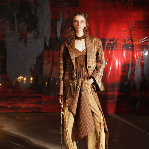 NN-NORTH NODE “黄昏坠入”格子垫肩西装