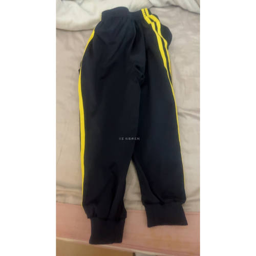 订做番禺区沙头街道深蓝校服裤子侧边2条杠束口运动休闲加绒班服
