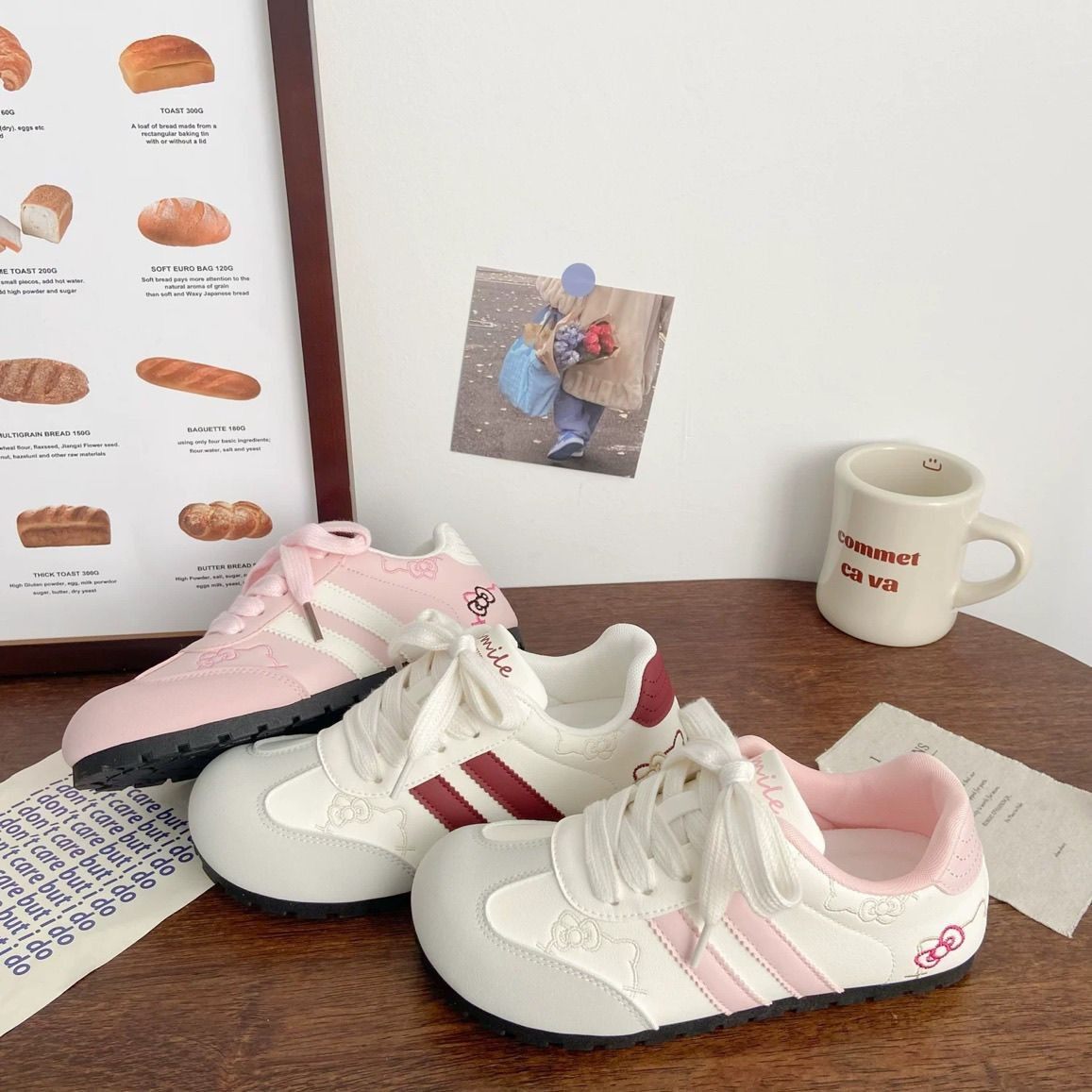 小白鞋女款2025新款平底可爱女款KT刺绣德训鞋百搭时尚休闲板鞋,运动鞋new,运动休闲鞋,淘宝优惠券,粉丝福利购,淘宝优惠卷