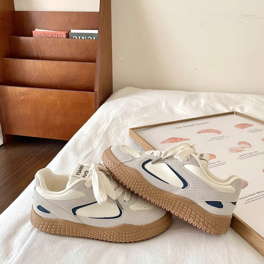 韩版德训鞋2025爆款增高厚底百搭平底休闲女鞋学生软底防滑小白鞋,运动鞋new,运动休闲鞋,淘宝优惠券,粉丝福利购,淘宝优惠卷