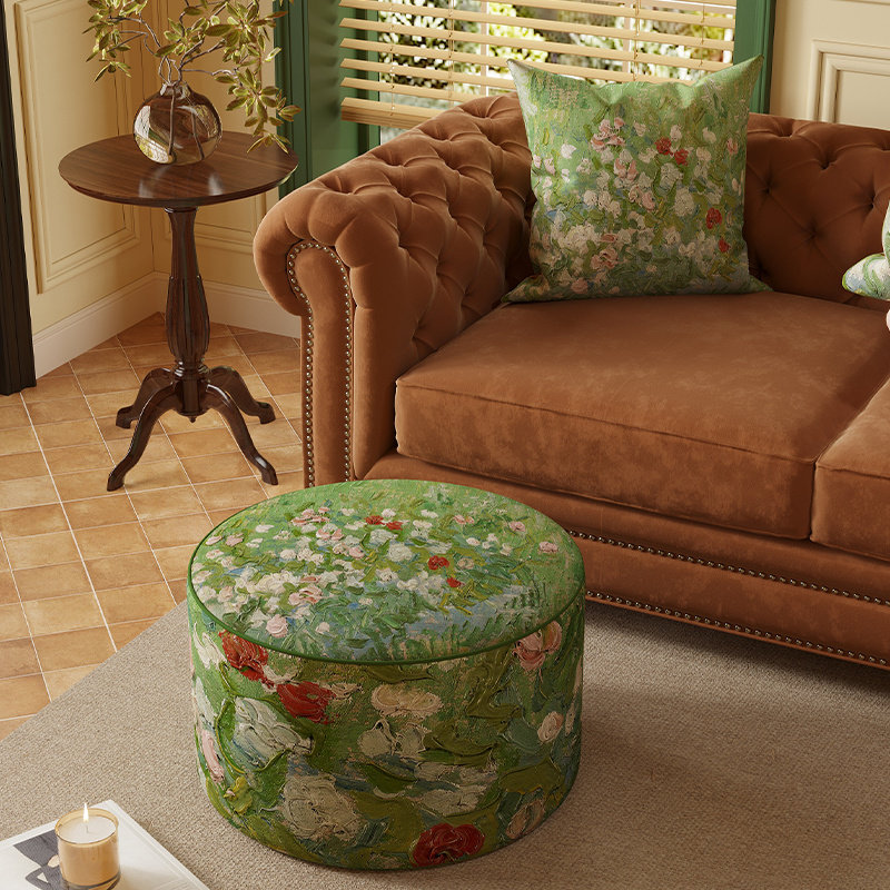 北欧油画美式坐墩蒲团多用复古轻奢高级感懒人沙发榻榻米坐垫鞋凳,居家布艺,靠垫/抱枕,淘宝优惠券,粉丝福利购,淘宝优惠卷