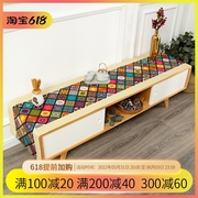 Ethnic style TV cabinet cover cloth waterproof and scratch-resistant cotton and linen cover towel rectangular tablecloth all-match household shoe cabinet cover cloth