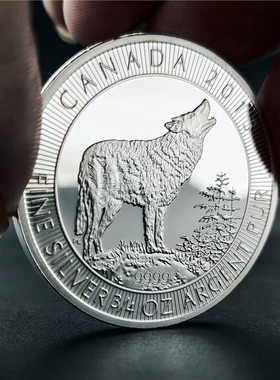 狼币外贸硬币加拿大动物纪念币 wolf coin浮雕动物币独立站