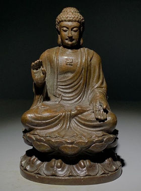释迦摩尼佛像摆件古玩收藏复古家居装饰摆件如来小佛桌面摆件