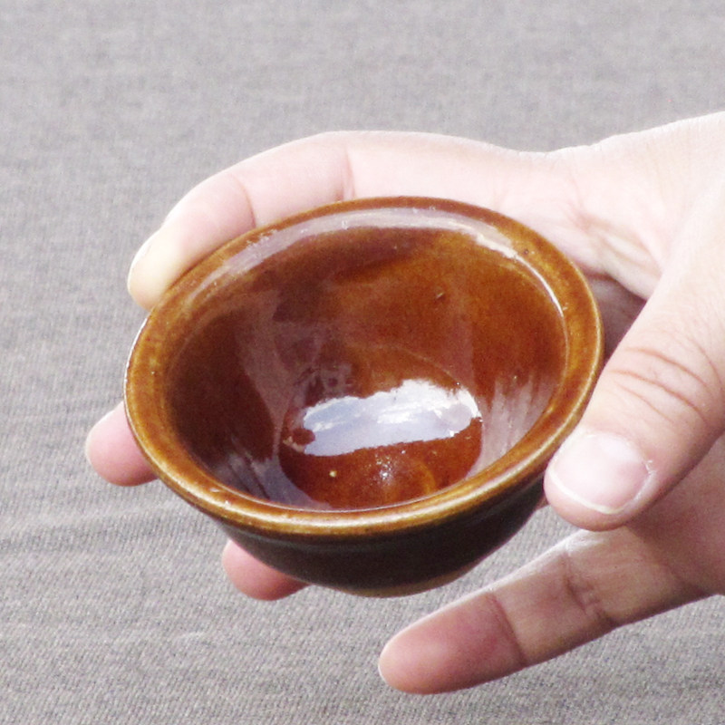 茶具配件中式土陶碗单杯手工复古小杯子品茗杯家用品酒杯喝水茶杯