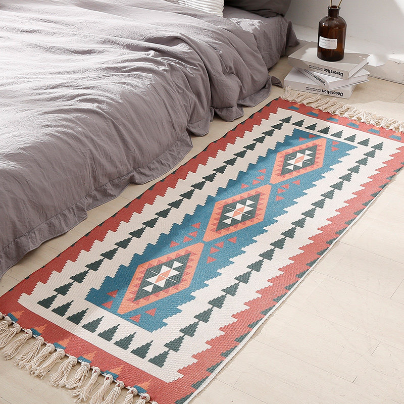 ins Ethnic style Cotton and hemp Mat a living room sofa carpet bedroom Bedside door mat Tatami matin the Home Fabric , Mat  category - from Buy2taobao.com to provide professional Taobao agent buy service