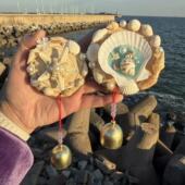 贝壳风铃冰箱贴创意手工卧室客厅装 饰挂件旅游纪念浪漫海边风情