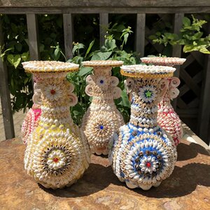 天然海螺贝壳花瓶海边度假礼品