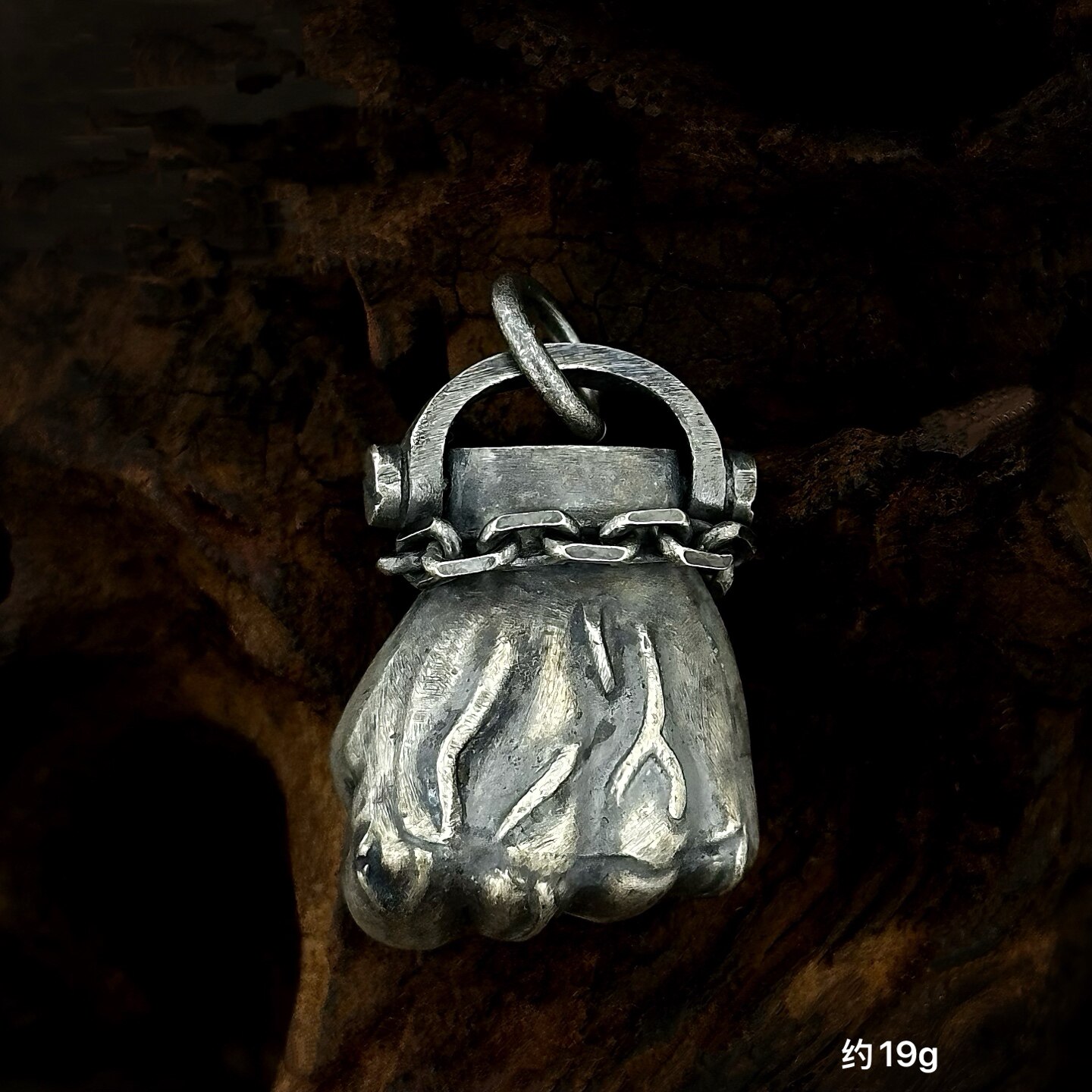 羊羊家925纯银项链男潮抖音嘻哈拳头情侣吊坠女欧美霸气百搭运动