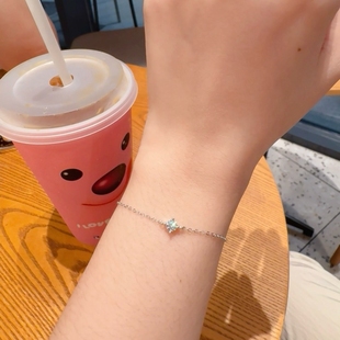 wengen可可许我耀眼许妍赵露思同款 s925纯银甜美四爪单钻锆石手链