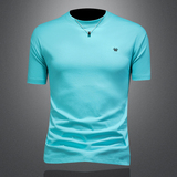 2026年新款短袖T恤微阔重磅全棉圆领体恤衫3160P58缕空黑，男装T恤，钱塘6022