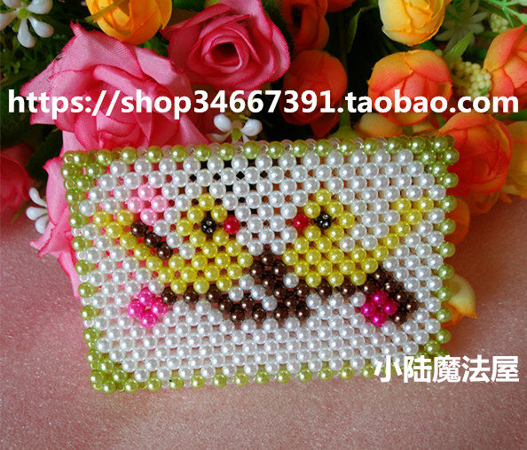 包邮纯手工双面串珠银行卡交通卡套成品喜鹊同学朋友送礼证件卡