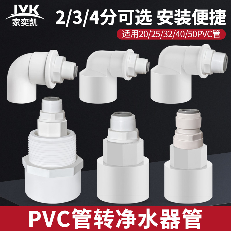 PVC管转2分3分净水器管直通茶几扫地机接头饮水机PE排水管连接头