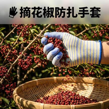 摘花椒专用手套防刺耐磨神器防扎园艺耐用户外薄款劳保透气防滑